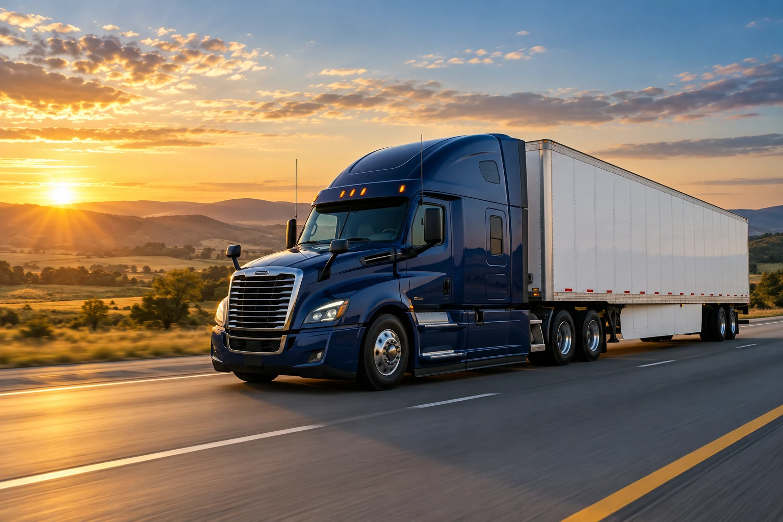 Dry van owner operator transporting freight with professional dispatch support